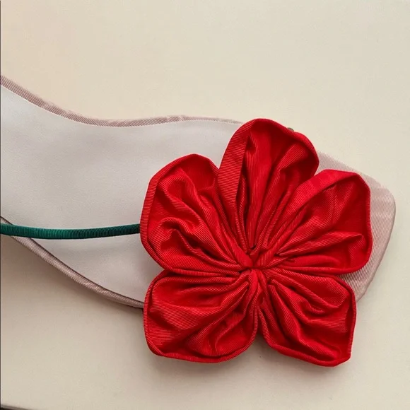 Loeffler Randall Green and Red Floral Sandals - Picture 5 of 6